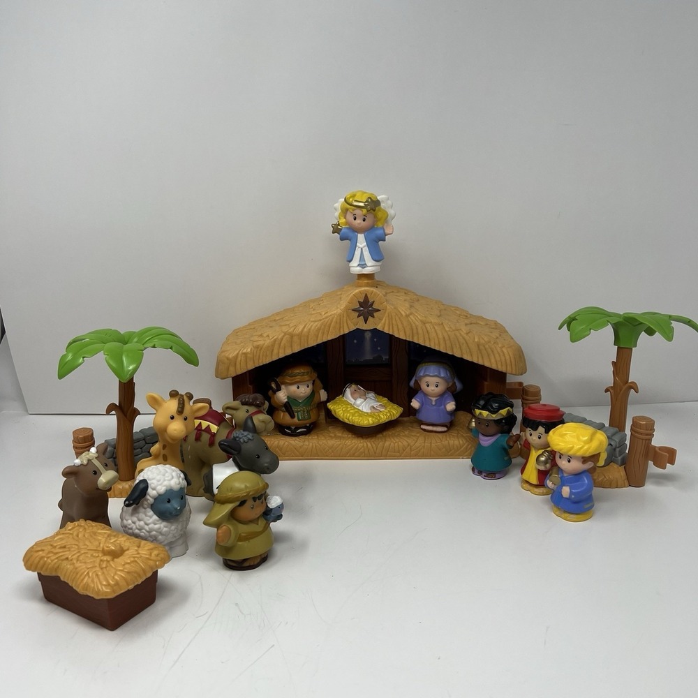 Fisher Price Little People Nativity Set Light Sound Christmas Playset Figures